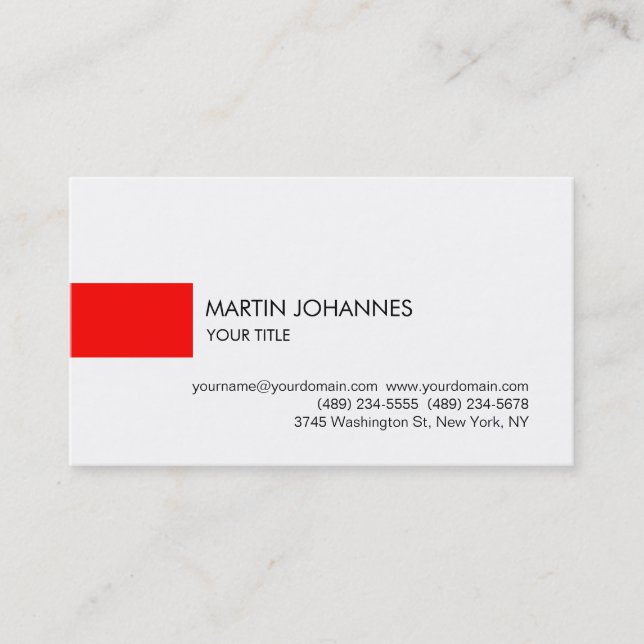 Carte de visite professionnelle rouge et blanc mod (Devant)