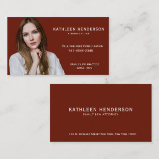 Carte de visite professionnelle rouge pour avocat