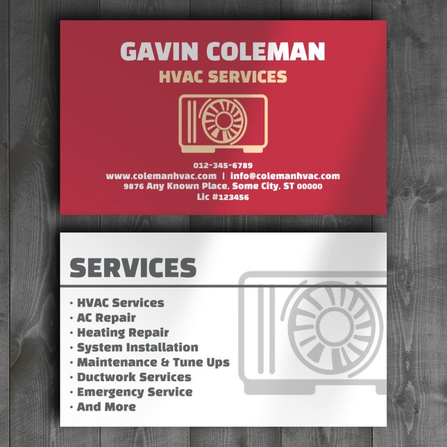 Carte de visite professionnelle rouge pour les ser (Créateur téléchargé)