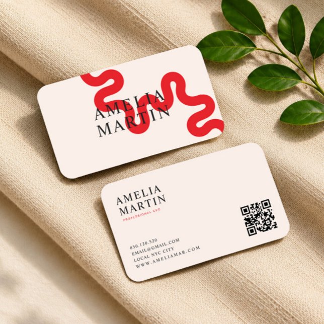 carte de visite professionnelle rouge simple moder (Créateur téléchargé)