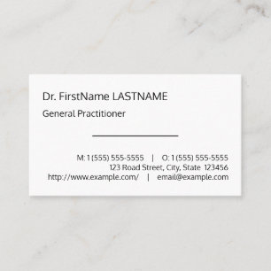 Carte de visite professionnelle simple et minimale