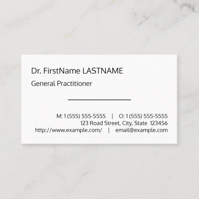 Carte de visite professionnelle simple et minimale (Devant)