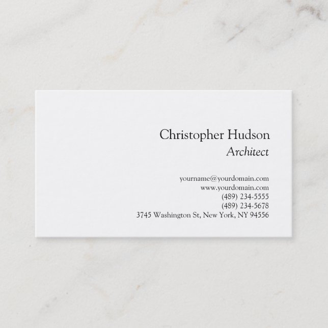 Carte de visite professionnelle simple noir blanc  (Devant)