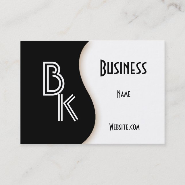 Carte de visite professionnelle simple noir blanc (Devant)
