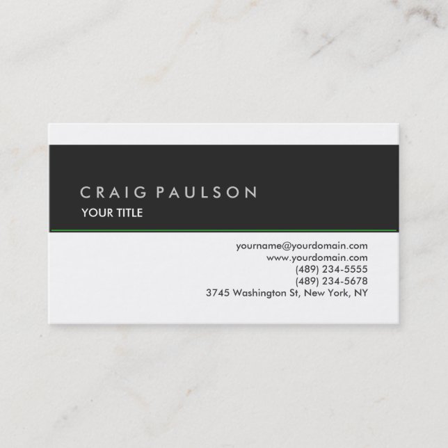 Carte de Visite Professionnelle Style Simple Gris  (Devant)