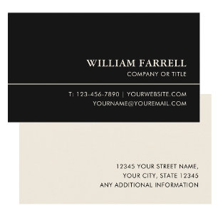 Carte de Visite Professionnelle Sur Mesure Noir et