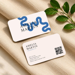 carte de visite professionnelle tactile bleu simpl