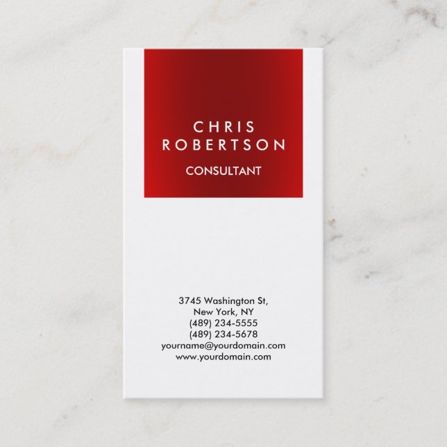 Carte de visite professionnelle tendance blanche r (Devant)