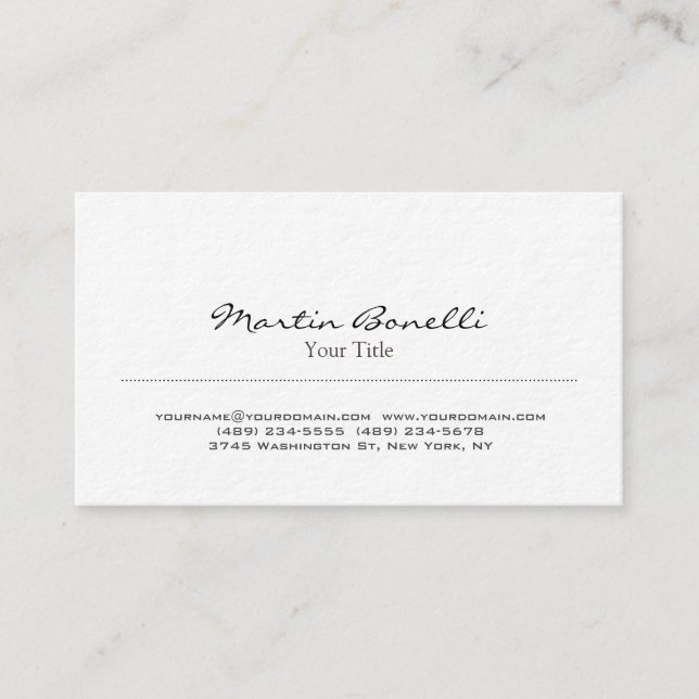 Carte de visite professionnelle tendance noir et b (Devant)