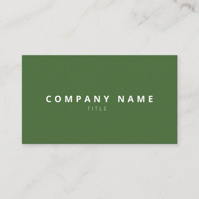 Carte de visite professionnelle vert forêt minimal (Devant)