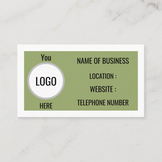 Carte de visite professionnelle Vert Sauge Moderne (Devant)