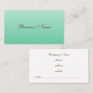 Carte de visite professionnelle verte menthe