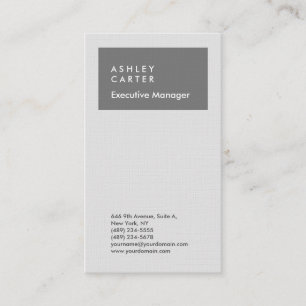 Carte De Visite Professionnellement elegant grey plain minimalist