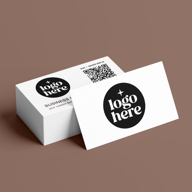 Carte De Visite Professionnels Connectez-vous avec nous Code QR de (Card shown in standard size, choose size, paper, and corner style.)