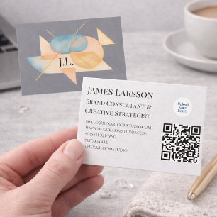 Carte De Visite Professionnels Créatifs Géométriques Pastels Minim
