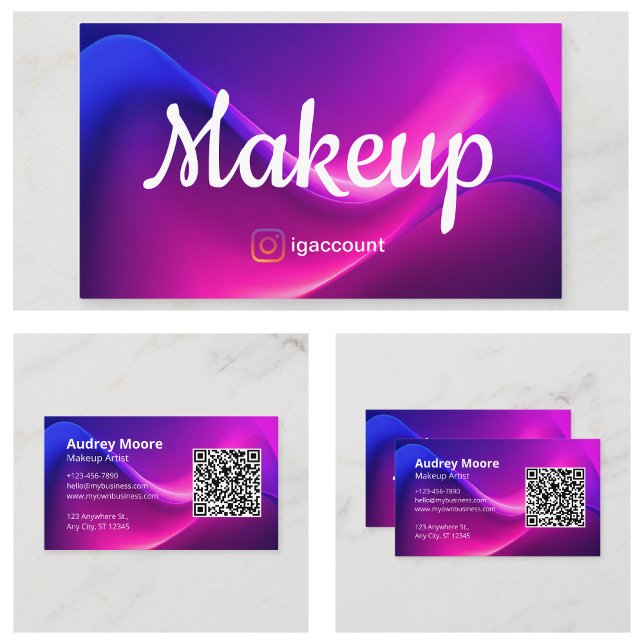 Carte De Visite Professionnels de la Beauté Artiste Maquilleur Cod (Beauty Professionals Makeup Artist QR Code Business Card
)