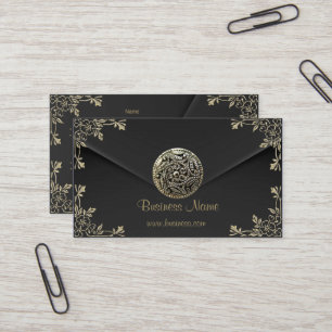 Carte De Visite Profil Affaires Sépia Noir Velours Look