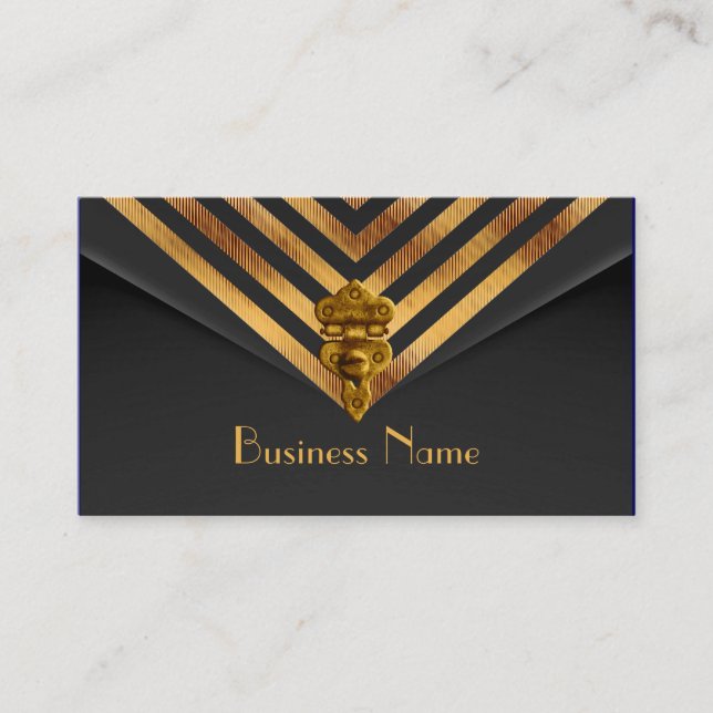 Carte De Visite Profil Business Gold Black Velvet Bande (Devant)