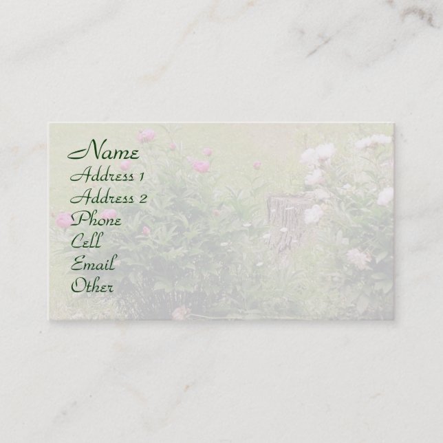 Carte De Visite Profil des Roses de jardin (Devant)