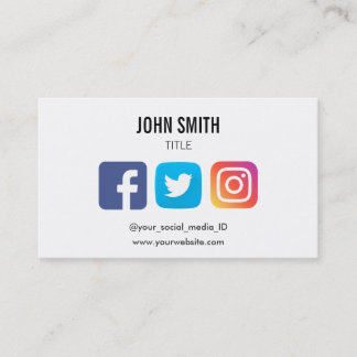 CARTE DE VISITE PROFIL D'INSTAGRAM DE TWITTER FACEBOOK SUR LES RÉS