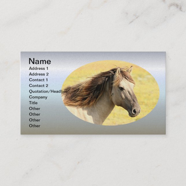 Carte De Visite Profil du cheval beige (Devant)