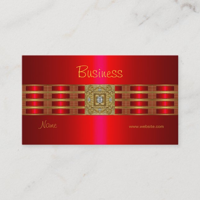 Carte de visite profil Or sur bijou diamant rouge (Devant)