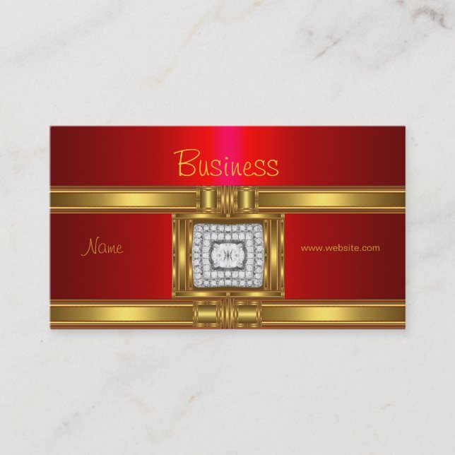 Carte de visite profil Or sur Diamant Jewel rouge (Devant)