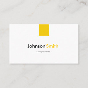 Carte De Visite Programmateur - Simple jaune ambre