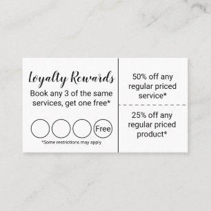 Carte De Visite Programme de récompenses de fidélité et de réd