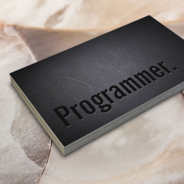 Carte De Visite Programmer Elegant Noir Professionnel Minimaliste (Créateur téléchargé)