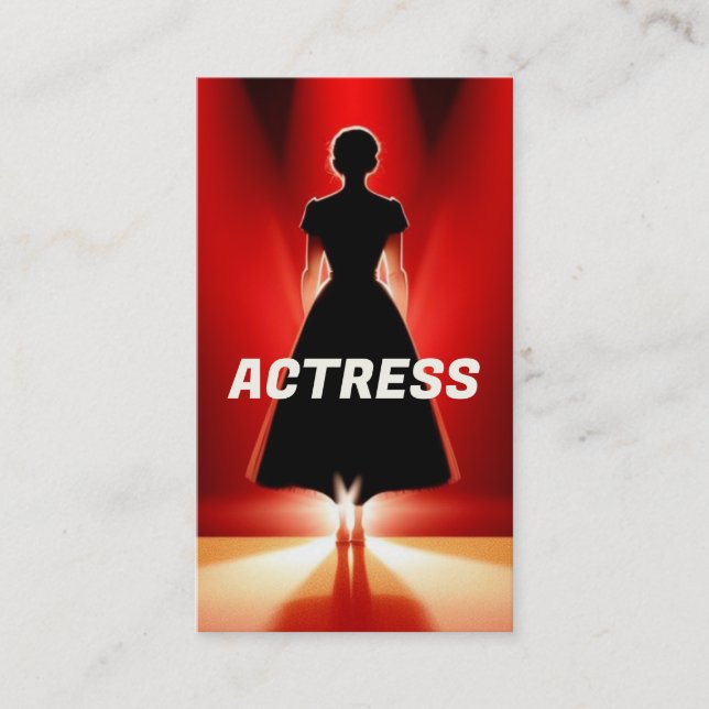 Carte De Visite Projecteur de scène sur actrice (Devant)