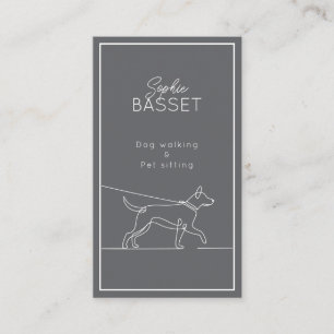 Carte De Visite Promenade de Chien Moderne, Garde d'Animaux Minima