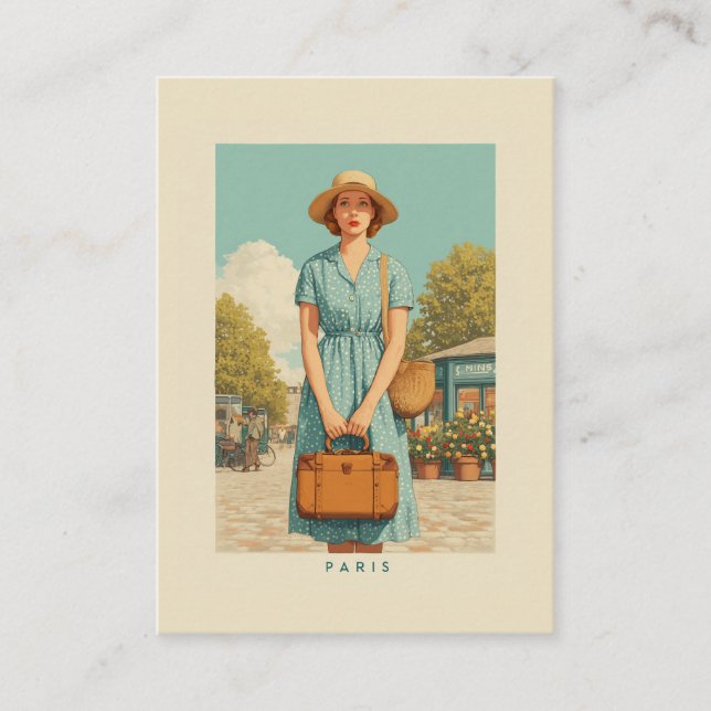 Carte De Visite Promenade d'été vintage à Paris (Devant)