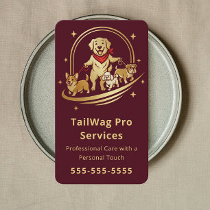 Carte De Visite Promeneur de Chien Formateur Garde Animaux de Comp