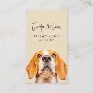 Carte De Visite Promeneur de Chien Garde d'Animaux Chiot Beagle Mi