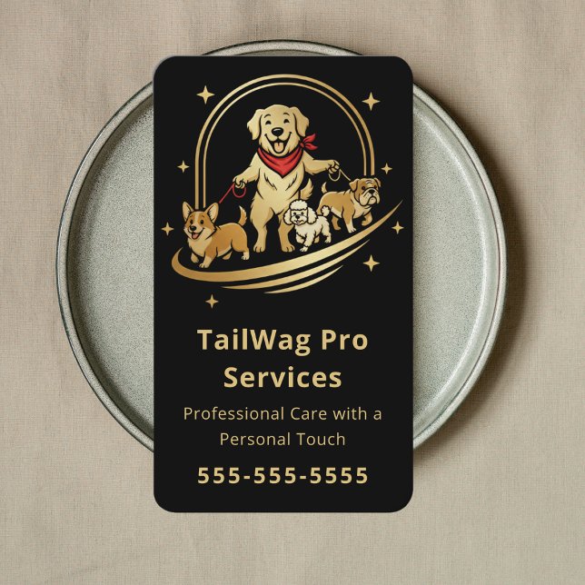 Carte De Visite Promeneur de Chien Garde d'Animaux Formation Servi (Créateur téléchargé)