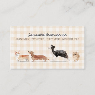 Carte De Visite Promeneur de Chien Garde d'Animaux Pension
