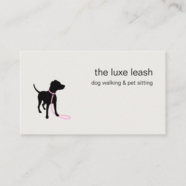 Carte De Visite Promeneur de chiens Garde d'animaux Silhouette Mod (Devant)