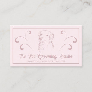 Carte De Visite Promeneur Toiletteur Garde de Chien Rose Retriever