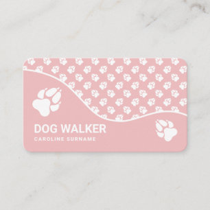 Carte De Visite Promeneuse de chiens Assise pour animaux Patte ros