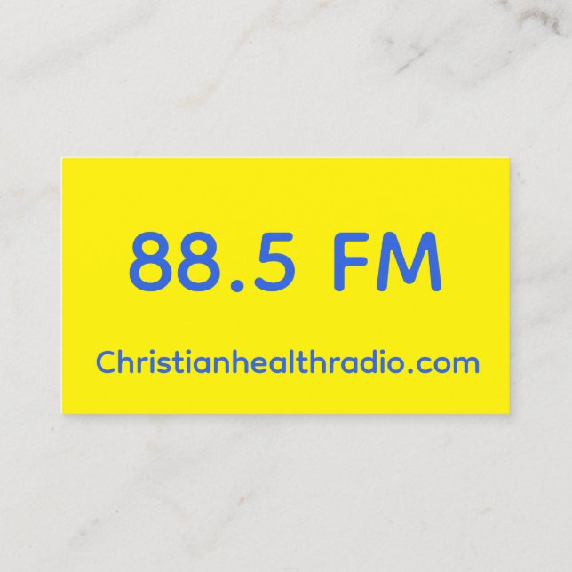 Carte De Visite Promo cards for Christian Health Radio (Dos)