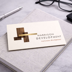 Carte De Visite Promoteur Immobilier Luxe Logo Ivoire