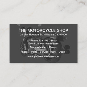 Carte De Visite Promotion d'affaires de thème de moto