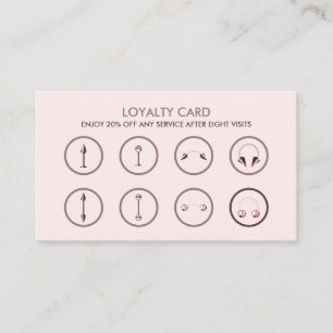 Carte De Visite Promotion de vente de fidélité rose piercing corpo