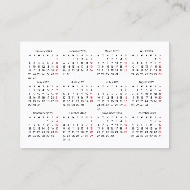 carte de visite promotionnel 2023 - Lundi Début (Dos)