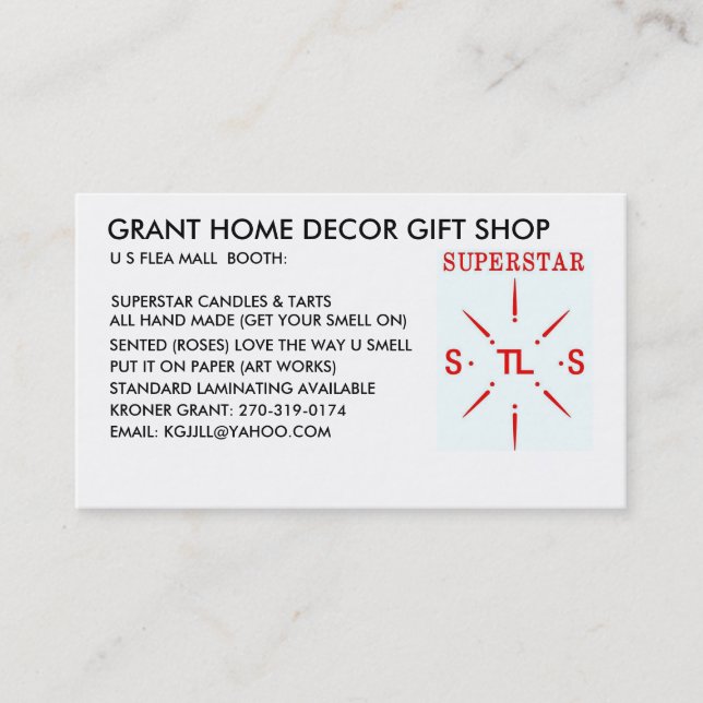 CARTE DE VISITE PROMOTIONS DE SUPERSTAR (Devant)