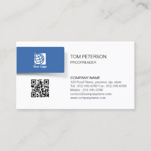 Carte De Visite Proofreader Imprimer la publication Code QR