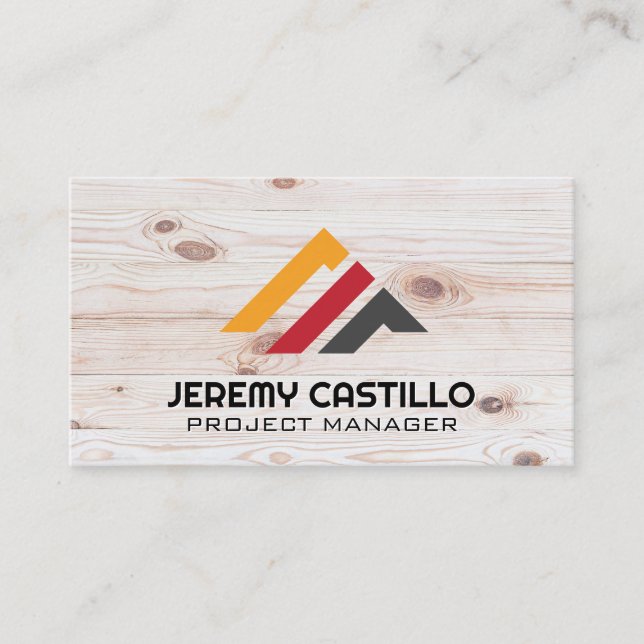 Carte De Visite Property Construction | Wood Grain (Devant)