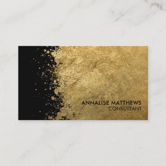 Carte De Visite Propre Minimal Goud Brossé Projections (Devant)