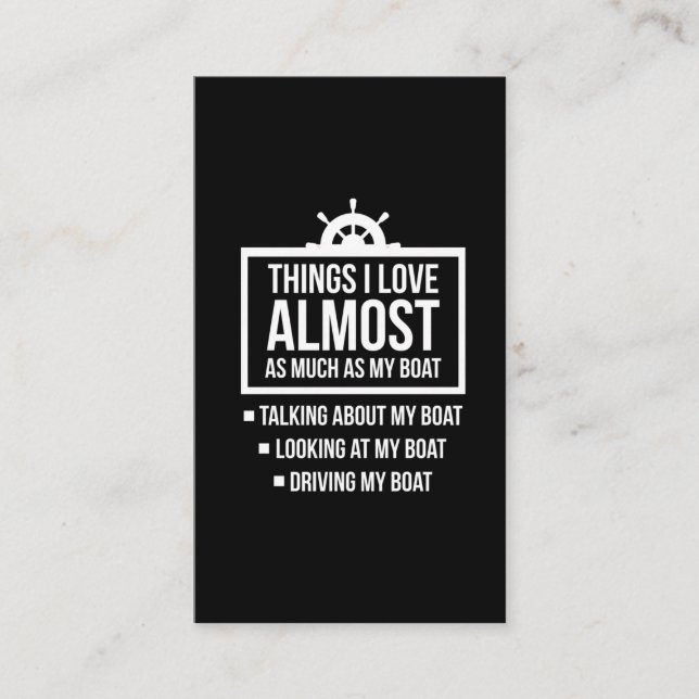 Carte De Visite  Propriétaire de bateaux amusant Capitaine de Humo (Devant)